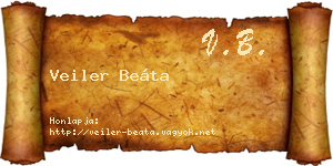 Veiler Beáta névjegykártya
